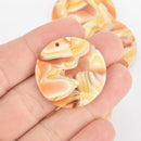 4 Acrylic Circle Charms BUTTERSCOTCH Terrazzo Rainbow 1.25" chs5808