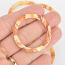 4 Acrylic Washer Ring Charms BUTTERSCOTCH Brown Terrazzo 1.5" chs5812