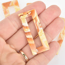 4 Acrylic Rectangle Charms BUTTERSCOTCH Terrazzo Rainbow 2" chs5813