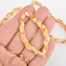 4 Acrylic Open Leaf Charms BUTTERSCOTCH Terrazzo Yellow 2.5" chs5814