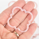 4 Acrylic Quatrefoil Flower Charms BLUSH PINK Terrazzo 2" chs5815