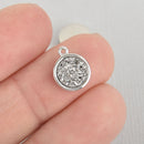 2 SILVER Druzy Quartz Charms ROUND Silver Brass 10mm chs5833