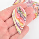 10 Glitter Faux Leather Leaf Teardrop Charm Pendant Vegan Leather, 2-1/2" long chs5835