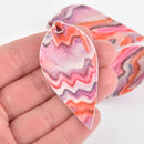 10 Glitter Faux Leather Leaf Teardrop Charm Pendant Vegan Leather, 2-1/2" long chs5836