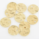 10 MATTE GOLD Hammered Coin Sequin Charms, 20mm (3/4"), chs5865