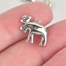 2 Stainless Steel Bull Moose Charms, Reindeer Charms chs5916