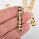 8 Gold BLESSED Hammered Metal Charms, religious charms, bar pendant, chs5918