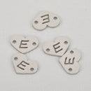 1 LETTER E Heart Charm Stainless Steel Connector Link 12mm chs5960