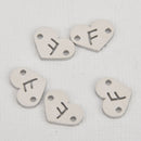 1 LETTER F Heart Charm Stainless Steel Connector Link 12mm chs5961