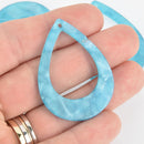 4 Acrylic Teardrop Charms TURQUOISE BLUE Terrazzo 1.75" chs5969