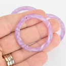 4 Acrylic Washer Ring Charms LAVENDER PURPLE PEARL Terrazzo 1.5" chs5983