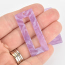 4 Acrylic Rectangle Charms PEARL LAVENDER PURPLE Terrazzo 2" chs5986