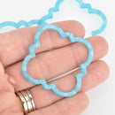 4 Acrylic Clover Flower Charms TURQUOISE BLUE PEARL Terrazzo 2" chs5987