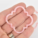 4 Acrylic Clover Flower Charms LIGHT PINK PEARL Terrazzo 2" chs5994