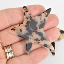 4 Acrylic Star Charms MOCHA Terrazzo 2-3/8" chs5996