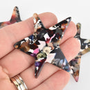 4 Acrylic Star Charms CARNIVAL Rainbow Terrazzo 2-3/8" chs5998