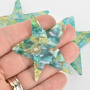 4 Acrylic Star Charms CITRUS GREEN Terrazzo 2-3/8" chs6004