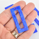 4 Acrylic Rectangle Charms ROYAL BLUE PEARL Terrazzo Black and White 2" chs6014