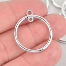 10 Silver Brass Ring Charms Connector Link 27mm chs6045