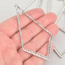 5 Silver Diamond Connector Charms, 3.5" long, chs6071