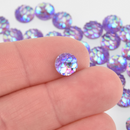 8mm MERMAID FISH SCALE Cabochons, Round Resin Metallic, purple iridescent, 50 pieces chs6110