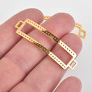 2 Centerline Bracelet Charm Links for Seed Beads, Gold Plated, Curved, chs6157