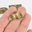 10 Bronze Half Moon Charms, Half Circle Connector Links, 27x15mm chs6158
