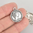 5 Australia Coin Charm Pendants, silver 23x20mm, chs6217