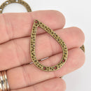5 Bronze Teardrop Chandelier Charms, 40x27mm long, chs6219