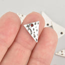 10 Silver Triangle Charms, 15mm long, chs6226