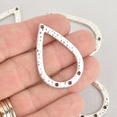 5 Silver Teardrop Chandelier Charms, 40x27mm long, chs6231