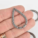 5 Gunmetal Teardrop Chandelier Charms, 40x27mm long, chs6232