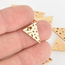 10 Gold Triangle Charms, 15mm long, chs6237