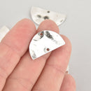 10 Silver Half Moon Charms, Half Circle Connector Links, 27x15mm chs6258