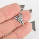 10 Gunmetal Triangle Charms, 15mm long, chs6259