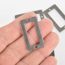 5 Gunmetal Rectangle Charms, Connector Links, Brushed Metal, 32mm, chs6260