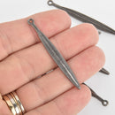 5 Gunmetal Feather Stick Charms, Leaf Charms, 2" long, chs6263