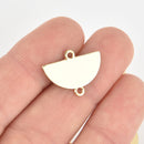 5 Matte Gold Half Moon Charms, Half Circle Connector Links, 20x16mm chs6272