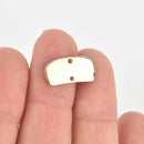 5 Gold Rectangle Charms, Connector Links, 18x9mm chs6280