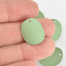 5 Mint Green Curved Enamel Charms, chs6283