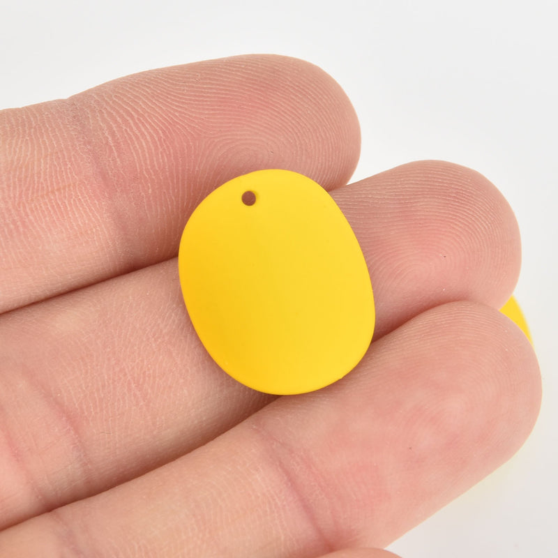 5 Yellow Curved Enamel Charms, chs6285