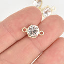 5 Gold Connector Link Charms, Crystal with acrylic base, 16x9mm, chs6290