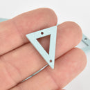 10 Blue Wood Triangle Charm Connectors, 21mm, chs6292