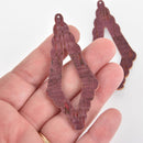 2 Maroon Cork Faux Leather Marquis Charms Vegan Leather, 2-7/8" long chs6332