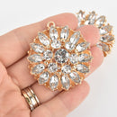 GOLD Crystal Pendant 2" chs6352
