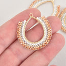 Gold Beaded Drop Charm, Miyuki Seed Beads, 34mm chs6359