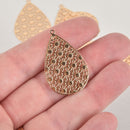 5 Gold Filigree Teardrop Charms, 35mm Chs6396