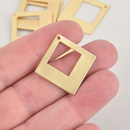 2 Gold Square Connector Links, matte, chs6402