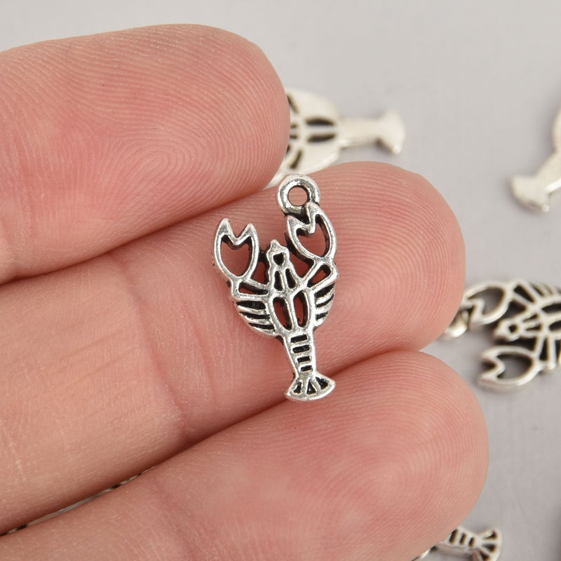 2 LOBSTER Charms, Silver Plated chs6416