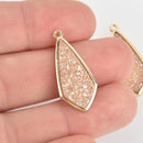 1 Champagne Druzy Drop Charm with Gold Bezel, chs6429
